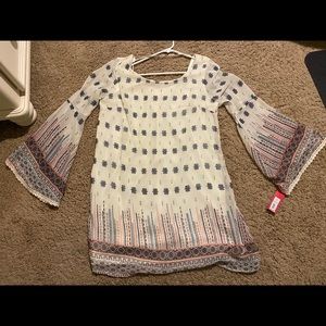 White boho mini dress